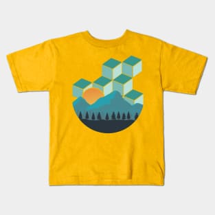 Turquoise Mountain Nature sunset Kids T-Shirt